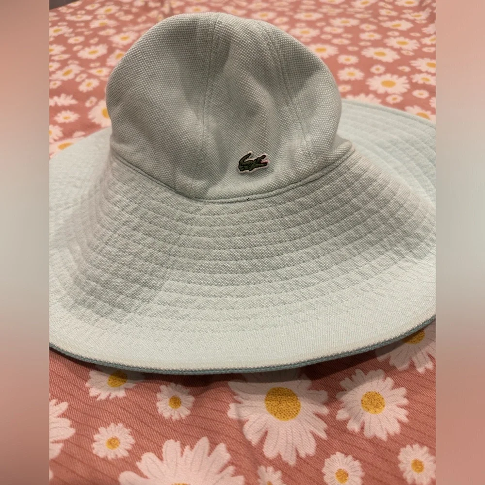 Lacoste Sky Blue/ aqua blue reversible Sun Hat - Picture 7 of 13